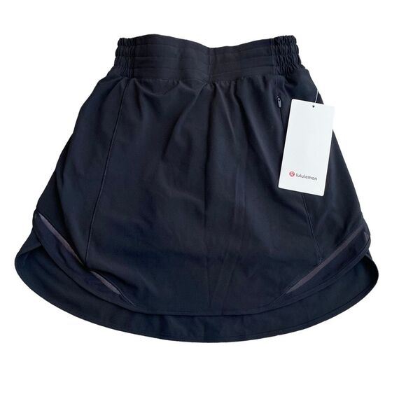 Lululemon‎ Womens Size 2 Hotty Hot High Rise Skirt Skort Long Black Athletic New - Picture 2 of 13